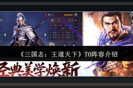 三国志王道天下游戏T0阵容介绍